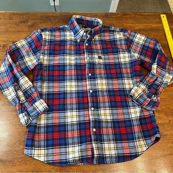Properly Tied Men’s Flannel red white blue plaid size XL 100% cotton - Picture 1 of 9
